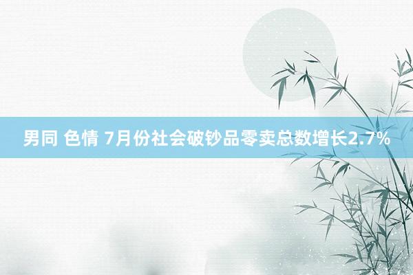 男同 色情 7月份社会破钞品零卖总数增长2.7%