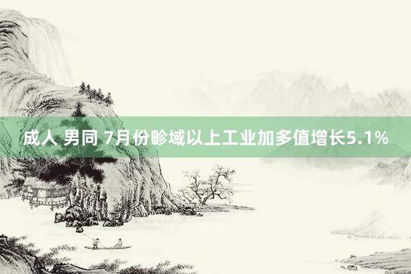 成人 男同 7月份畛域以上工业加多值增长5.1%