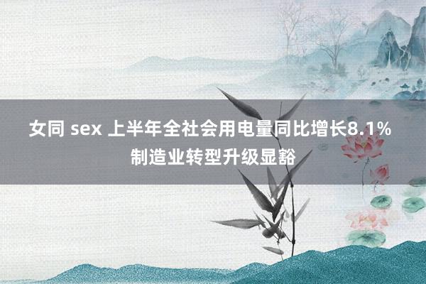 女同 sex 上半年全社会用电量同比增长8.1% 制造业转型升级显豁