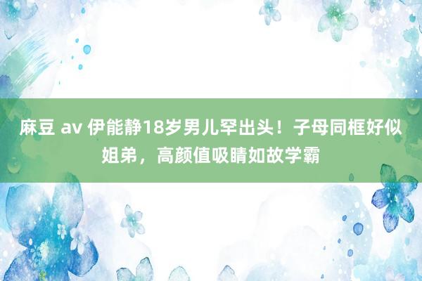 麻豆 av 伊能静18岁男儿罕出头！子母同框好似姐弟，高颜值吸睛如故学霸