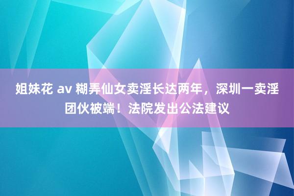 姐妹花 av 糊弄仙女卖淫长达两年，深圳一卖淫团伙被端！法院发出公法建议